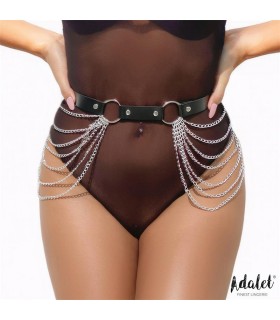Nadine Cinturón Cuero Vegano con Cadenas Tall Única