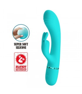 Scocco Vibrador con Rabbit Turquesa