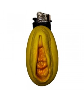 Mechero en Forma de Vagina Dorado