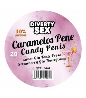 20 Caramelos Forma de Pene Sabor Gin Tonic