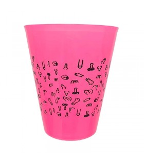 Vaso Plástico Diseño Penes Fuscia 500ml