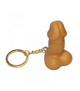 Llavero Silbato Forma de Pene Dorado