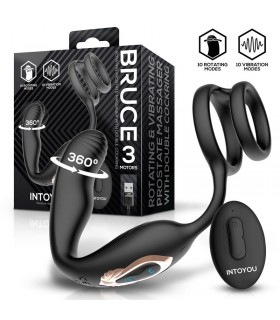 Bruce Masajeador Prostático 360º y Doble Anillo con Vibració