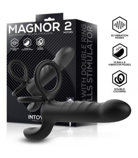 Magnor Dildo con Anillo Doble y Estimulador de Testículos