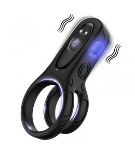 Mecha-style Anillo Doble para el Pene con Vibracion