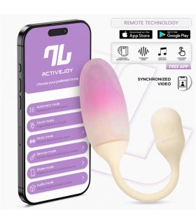 NexEgg Huevo Vibrador Silicona Doble capa App Beige/Rosa