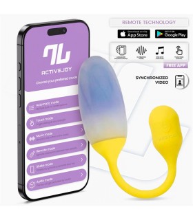 NexEgg Huevo Vibrador Doble Capa Silicona App Amarillo/Púrpu