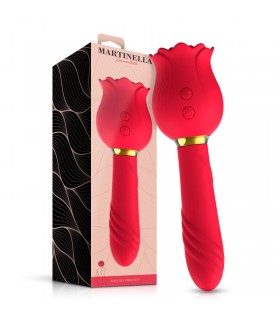 Rosa con Succion y Vibrador 2 en 1