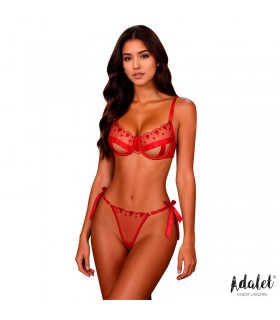 Edwina Set de Tanga y Sujetador Rojo