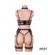 Hyacinth Set Sujetador, Tanga y Liguero Negro