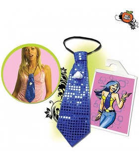 CORBATA PENE LENTEJUELAS AZUL
