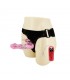 Baile Arnés con Dildo Vibrador Rosa 18 cm