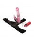 Baile Arnés con Dildo Vibrador Rosa 18 cm