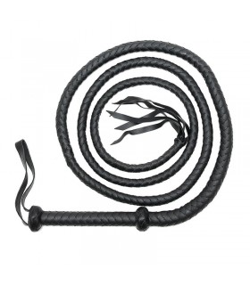 Látigo Trenzado Cuero Negro 250 cm