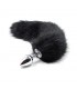 Plug Anal de Metal 7 cm con Cola Pelo Sedoso 40 cm Negro