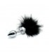 Plug Anal Metal con Plumas Negro 73mm