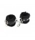 Esposas Cuero y Pelo Negro 7cm Candados