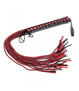 Rimba Bondage Play Flogger roja negra 90 cm