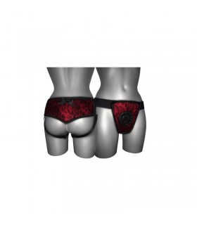 Arnés de Luxe Con Espalda Rojo S - XL