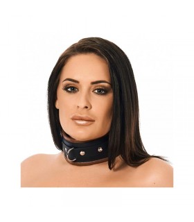 Collar Ancho Cuero Negro y Marrón