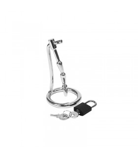 Plug Castidad Pene con Candado Acero Inoxidable
