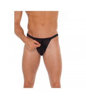Tanga con Cremallera Negro Talla Única