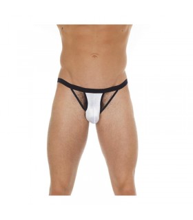 Tanga con Tiras Blanco y Negro Talla Única