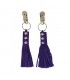 Pinzas para Pezones Cuero con Flecos Morado