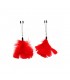 Pinzas para Pezones con Plumas Rojas Ajustables