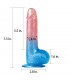 Dildo Dazzle Studs 7.5 Rosa y Azul