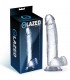 Dildo Realista con Testículos Material Cristalino 15,5 cm