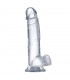 Dildo Realista con Testículos Material Cristalino 15,5 cm