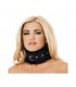 Collar Ancho Cuero y Pelo Artificial Negro