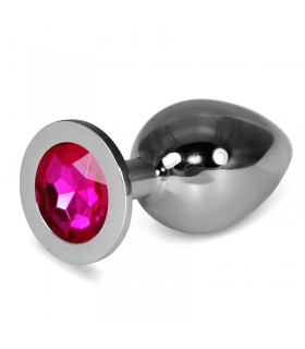 Plug Anal Metal RoseBud Classic con Joya Fuchsia Talla L
