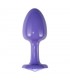 Plug Anal de Metal Púrpura Rosebud con Joya Azul