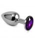 Plug Anal Plateado Rosebud Classic con Joya Púrpura Talla S