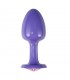 Plug Anal de Metal Púrpura Rosebud con Joya Rosa