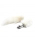 Plug Anal Metal 7 cm con Cola Pelo Sedoso 40 cm Blanco