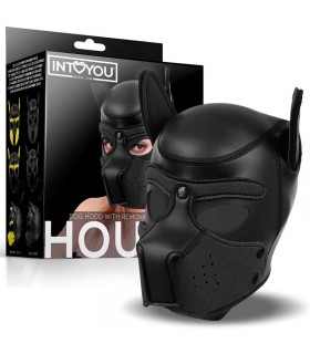 Hound Máscara de Perro Neopreno Hocico Extraíble Negro Talla