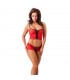Rimba Amorable Conjunto de Top y Culotte Color Rojo Talla Ún
