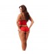 Rimba Amorable Conjunto de Top y Culotte Color Rojo Talla Ún