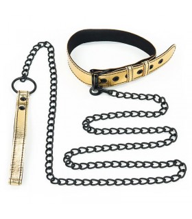 Collar con Correa Bondage Dorado