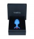 Plug Anal de Metal Azul Rosebud con Joya Rosa