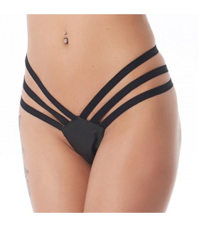 Tanga  Cuero  Negro Talla Única