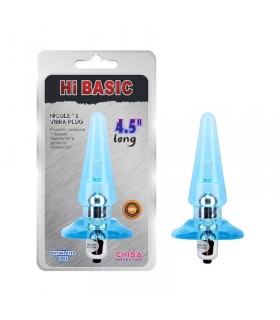 Plug Anal con Vibracion Nicoles 12.5 x 3.2 cm Azul