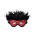 Máscara de Lujo con Plumas Rojo