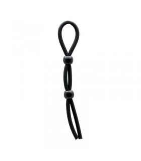 Rimba Latex Play Cordón para Pene y Testículos Color Negro