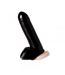 Rimba Látex Play Funda de Pene y Testículos Color Negro