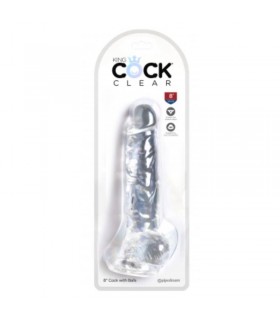 Dildo Realista con Testiculos 8 Transparente