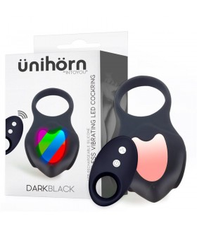Darkblack Anillo Vibrador con Led Control Remoto USB Silicon